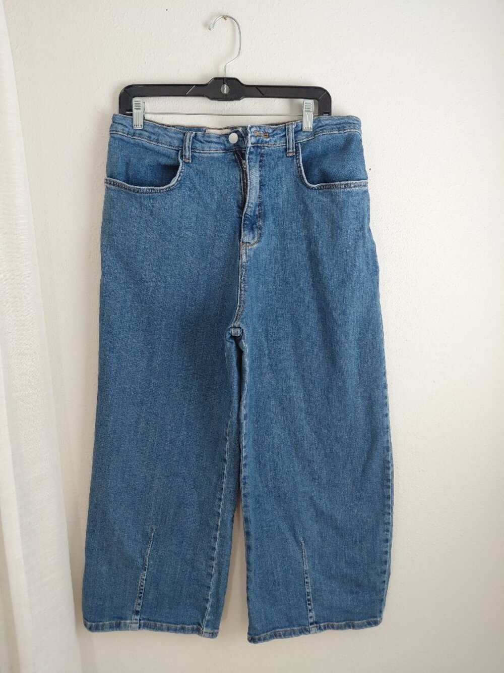 Pilcro Wide Leg Cropped Jeans Blue Denim 31